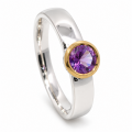 Ring Amethyst teilvergoldet 5µ