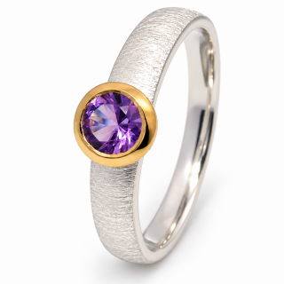 Ring Amethyst teilvergoldet 5µ