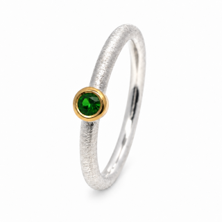 Ring Tsavorite - partly gold-plated 5µ