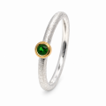 Ring Tsavorit- teilvergoldet 5µ