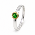 Ring Tsavorit- teilvergoldet 5µ