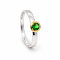 Ring Tsavorit- teilvergoldet 5µ