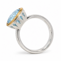 Ring blauer Topas teilvergoldet 5µ