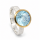 Ring blauer Topas teilvergoldet 5µ