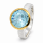 Ring with blue topaz, partly gold-plated, 5µ