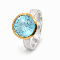 Ring blauer Topas teilvergoldet 5µ