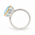 Ring blauer Topas teilvergoldet 5µ