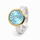 Bague avec topaze bleue, partiellement plaquée or 5 µ