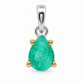 Pendentif Émeraude (naturelle) partiellement plaqué or 5 µ