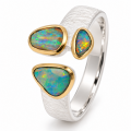Ring Edelopal teilvergoldet 5µ