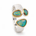 Ring Edelopal teilvergoldet 5µ