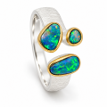 Bague en opale précieuse partiellement plaquée or 5 µ