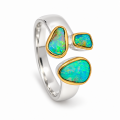 Ring Edelopal teilvergoldet 5µ
