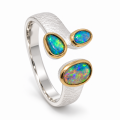 Ring Edelopal teilvergoldet 5µ
