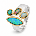 Ring Edelopal teilvergoldet 5µ