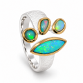 Ring precious opal partially gold-plated 5µ