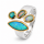 Ring Edelopal teilvergoldet 5µ