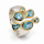 Bague en aigue-marine et diamant, partiellement plaquée or 5 µ