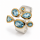Ring Aquamarin, Diamant teilvergoldet 5µ