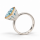 Bague avec topaze bleue, partiellement plaquée or 5 µ