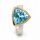 Ring blauer Topas teilvergoldet 5µ