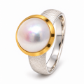 Ring Perle - teilvergoldet 5µ