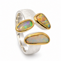 Bague en opale précieuse partiellement plaquée or 5 µ
