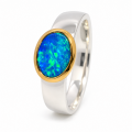 Ring Edelopal teilvergoldet 5µ