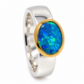Ring Edelopal teilvergoldet 5µ