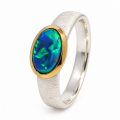 Ring Edelopal teilvergoldet 5µ