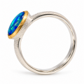 Ring Edelopal teilvergoldet 5µ