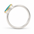 Bague Edelopal partiellement dorée 5µ
