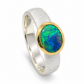Ring Edelopal teilvergoldet 5µ