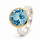 Bague avec topaze bleue, partiellement plaquée or 5 µ