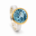 Ring blauer Topas teilvergoldet 5µ