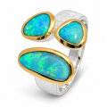 Ring precious opal partially gold-plated 5µ