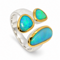 Ring precious opal partially gold-plated 5µ