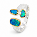Bague en opale précieuse partiellement plaquée or 5 µ