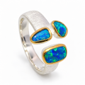 Ring Edelopal teilvergoldet 5µ