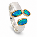 Ring Edelopal teilvergoldet 5µ