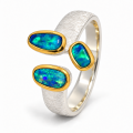 Ring precious opal partially gold-plated 5µ