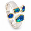 Ring Edelopal teilvergoldet 5µ