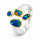 Ring Edelopal teilvergoldet 5µ