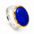 Ring Lapis Lazuli partly gold-plated 5µ