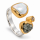 Ring Perle, Rohdiamant, Diamant teilvergoldet 5µ