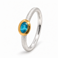 Ring blauer Zirkon teilvergoldet 5µ