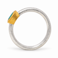 Ring blauer Zirkon teilvergoldet 5µ