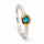Bague en zircone bleue partiellement plaquée or 5 µ