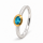 Ring with blue zircon, partly gold-plated (5µ)