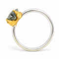 Ring with raw diamond, partly gold-plated 5µ